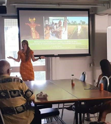 Dr. Claudia Dolezal presenting on community-based tourism